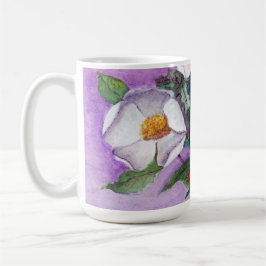 Taza Magnolias meridionales blancas Painterly en la