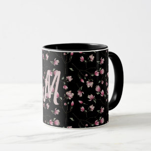 Taza Magnolias rosadas y blancas en inicio personalizad