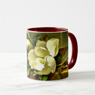 Taza Magnolias sobre tela de terciopelo de oro