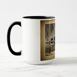 Taza Magpies rodean a una capercaille muerta