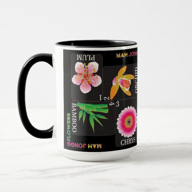 Taza Mah Jongg 4 Flores Mug (Izquierda)