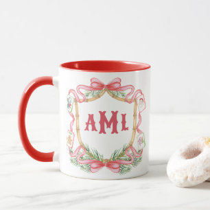Taza Mahjong de Navidad Monograma