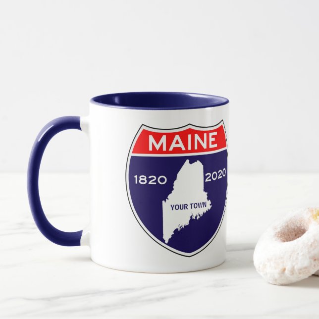 Taza Maine personalizado YO aniversario 200 (Con donut)