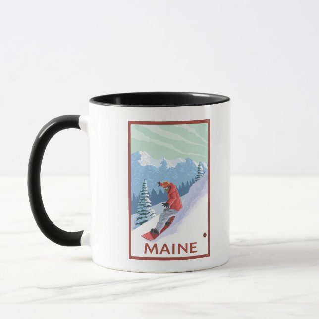 Taza Maine Snowboarder Scene (Izquierda)