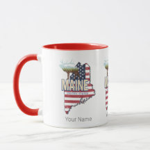 Maine State United States Map Vintage USA Souvenir