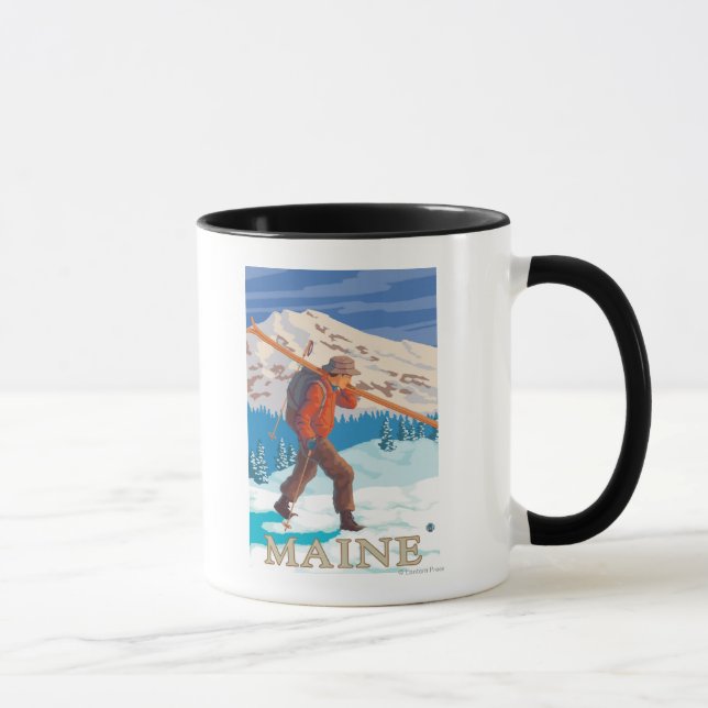 Taza MaineSkier con esquís (Derecha)