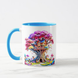 Taza Maison perchée dans un arbre magique.