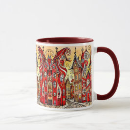 Taza Maisons colorées et imaginaires.