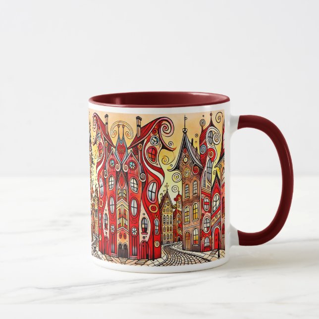 Taza Maisons colorées et imaginaires. (Derecha)