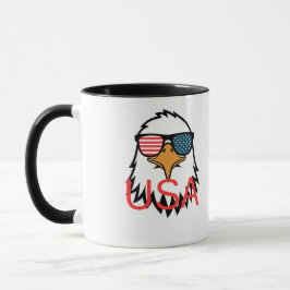 Taza Majestic American Bald Eagle in Watercolor