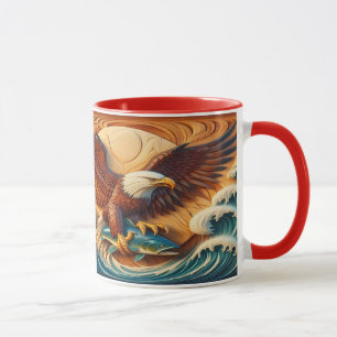 Taza Majestic Eagle Clutching a Fish 36x24