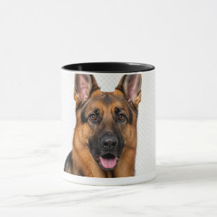 Taza Majestic German Shepherd Dog Portrait Two-Tone Mug