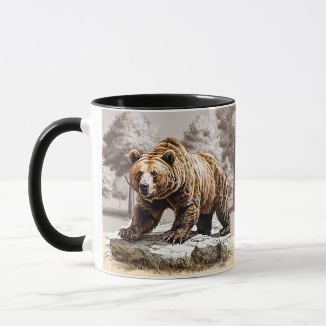 Taza Majestic Grizzly: Guardián del Bosque" (Izquierda)