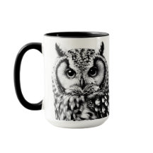 Majestic Owl Mug Con Dos Lechuzas