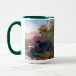Taza Majestuoso alce en un paisaje sueco de otoño campa
