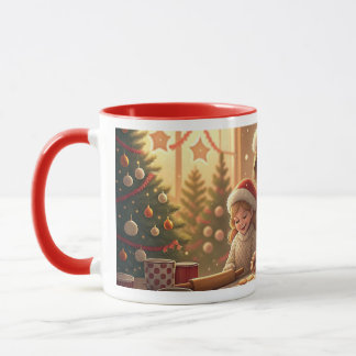 Taza making christmas cookies with mom