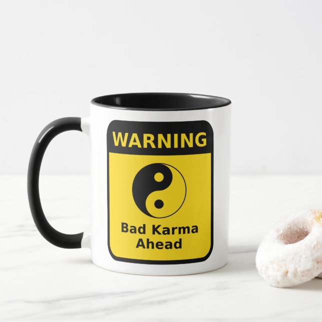 Taza Mala advertencia de Karma (Con donut)