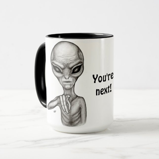 Taza ¡Mala Alien, eres la siguiente! (Anverso izquierdo)
