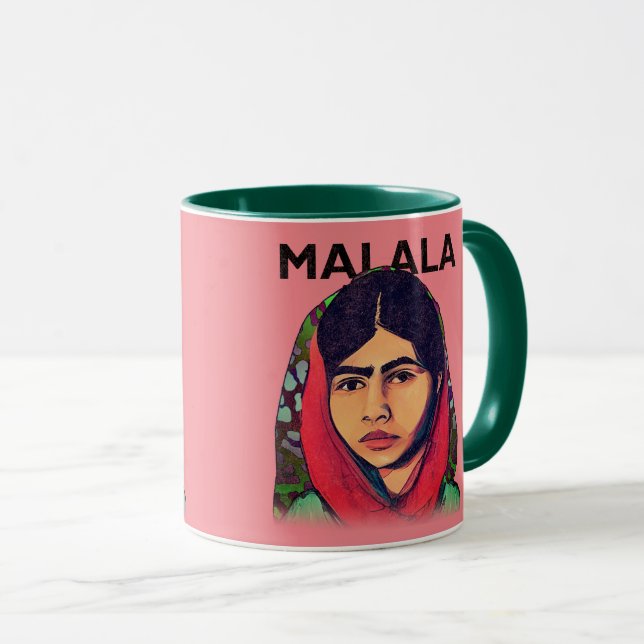 Taza Malala Yousafzai, arte feminista Inspirador (Anverso derecho)