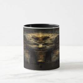 Taza Malignidad Antigua Faraón Egipcio Oro Negro
