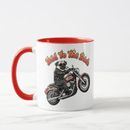 Taza Malo Hasta El Tuétano "Actitud Pugly" Pug Motero