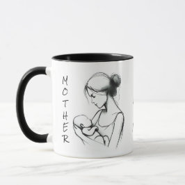 Taza Mamá amante del día de la madre y dibujo moderno p