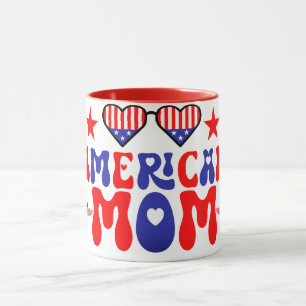 Taza Mamá americana feliz 4 de julio