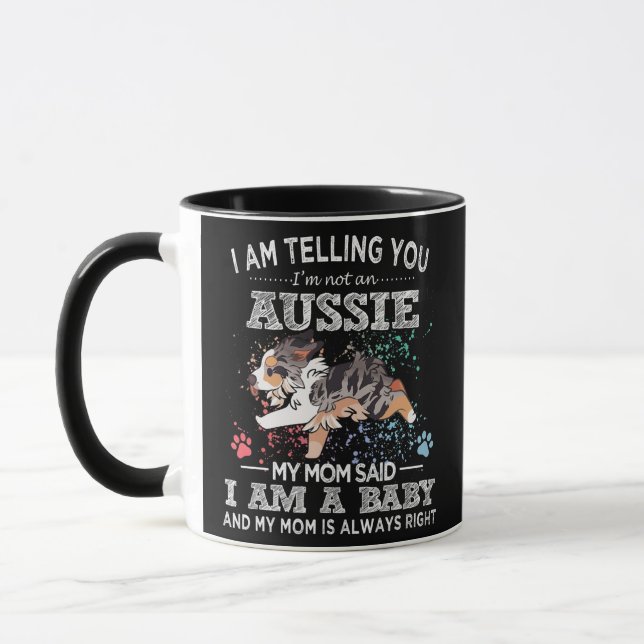 Taza Mamá australiana cute cachorro pastor de pastor pa (Izquierda)