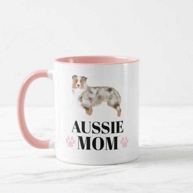 Taza Mamá australiana, Merle roja personalizada con fot (Izquierda)