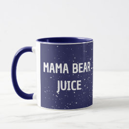 Taza Mama Bear Juice White dot Cute White Text