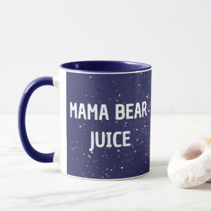 Taza Mama Bear Juice White dot Cute White Text