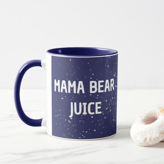 Taza Mama Bear Juice White dot Cute White Text (Con donut)