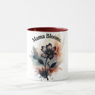 Taza Mama Blooms Elegante acuarela Diseño Floral