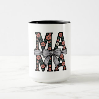 Taza MAMA Bow floral lindo día de la madre