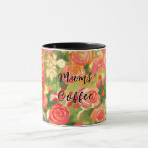 Taza Mamá café, floral