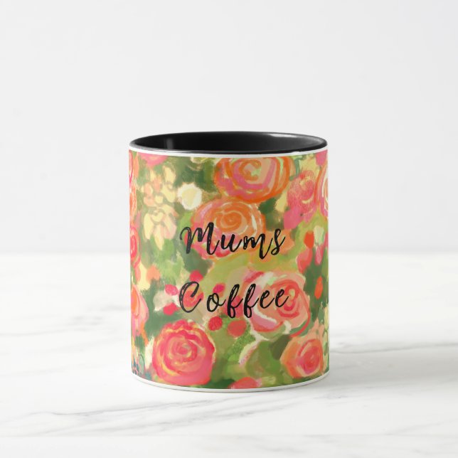 Taza Mamá café, floral (Centro)
