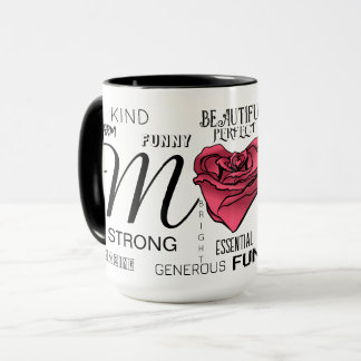 Taza Mamá con Corazón Rosa y Tipografía