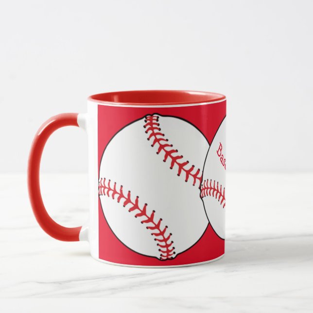 Taza Mamá de béisbol Ringer Mug (Izquierda)