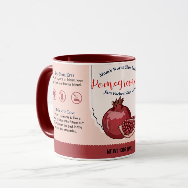 Taza Mamá de clase mundial granada de amor jam Mug (Anverso izquierdo)