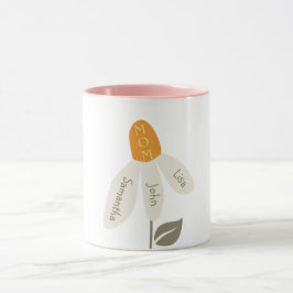 Taza Mamá de flores retro, nombres de niños, madre, Per
