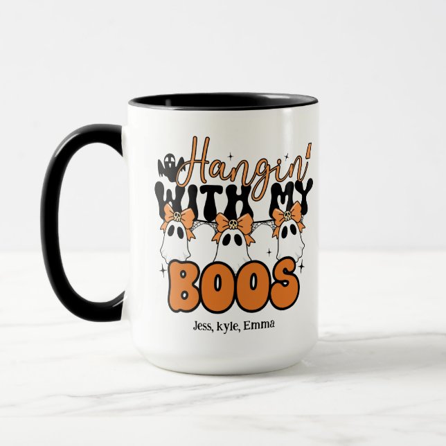 Taza Mamá de Halloween personalizado con mi Boos (Izquierda)