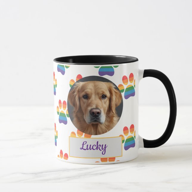 Taza Mamá de perro personalizado, papá de perro, regalo (Derecha)