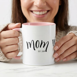 Taza Mamá Estableció Costumbre Estilosa Año Personaliza