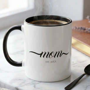 Taza Mamá Estableció Escritura Personalizada Año Madre 