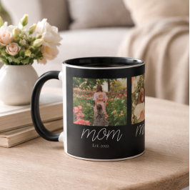 Taza Mamá Estableció Moderno Script Negro 3 Foto