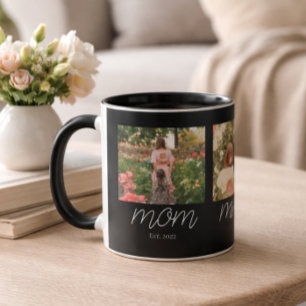 Taza Mamá Estableció Moderno Script Negro 3 Foto