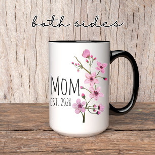 Taza Mamá floral personalizada Mug, nueva mamá floral