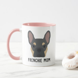 Taza Mamá francesa azul y negro Bulldog francés