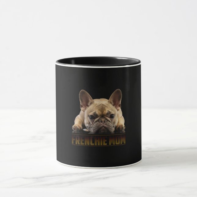 Taza mamá frenchie | regalo de mamá de bulldog francés (Centro)