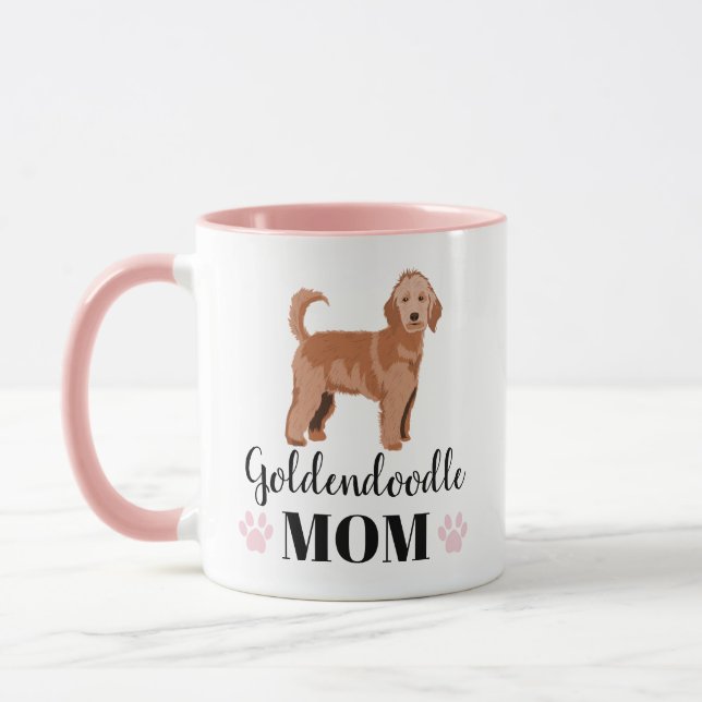 Taza Mamá Goldendoodle con foto personalizada (Izquierda)
